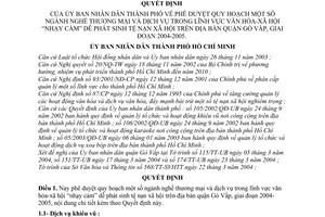 Quyết định 129/2004/QĐ-UB quy hoạch ngành nghề thương mại dịch vụ lĩnh vực VHXH "nhạy cảm" dễ phát sinh tệ nạn quận Gò Vấp,2004-2005