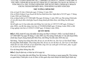 Quyết định 77/2004/QĐ-TTg quy hoạch chung thành phố Biên Hoà, tỉnh Đồng Nai đến 2020 hướng dẫn 227/2003/QĐ-TTg