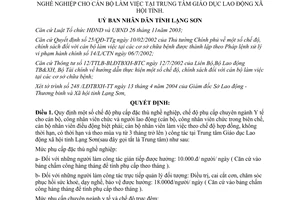 Quyết định 28/2004/QĐ-UB chế độ đặc thù nghề nghiệp cán bộ làm việc Trung tâm giáo dục lao động xã hội Lạng Sơn