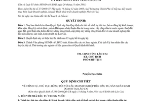 Quyết định 233/2004/QĐ-UB trình tự thủ tục hồ sơ đối với doanh nghiệp đến đầu tư