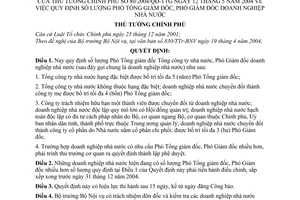 Quyết định 80/2004/QĐ-TTg số lượng Phó Tổng giám đốc, Phó Giám đốc doanh nghiệp nhà nước