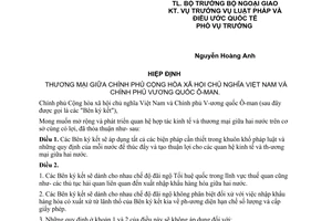 Hiệp định thương mại giữa Việt Nam Ô-man