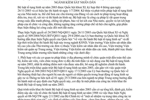 Chỉ thị 04/2004/CT-VKSTC Triển khai thi hành Bộ luật tố tụng hình sự 2003