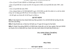 Quyết định 84/2004/QĐ-UBND ban hành cơ chế đổi đất lấy hạ tầng Lâm Đồng