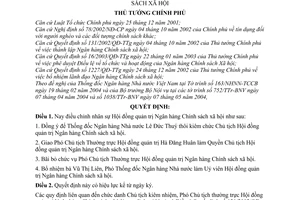 Quyết định 85/2004/QĐ-TTg điều chỉnh nhân sự  Hội đồng Quản trị Ngân hàng Chính sách xã hội