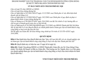 Quyết định 71/2004/QĐ-UB  doanh nghiệp vận tải tham gia Vận tải hành khách công cộng bằng xe buýt thành phố Hà Nội