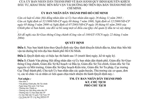 Quyết định 135/2004/QĐ-UB khuyến khích đầu tư, khai thác bến bãi vận tải đường bộ Thành phố Hồ Chí Minh
