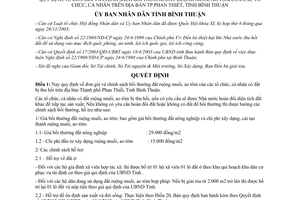 Quyết định 38/2004/QĐ- UBBT đơn giá bồi thường đất ruộng muối ao tôm Phan Thiết Bình Thuận