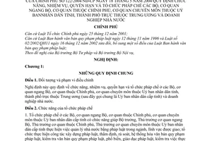 Nghị định 122/2004/NĐ-CP chức năng nhiệm vụ quyền hạn tổ chức pháp chế các Bộ cơ quan ngang Bộ cơ quan thuộc Chính phủ cơ quan chuyên môn
