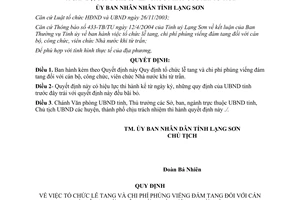 Quyết định 30/2004/QĐ-UB tổ chức lễ tang và chi phí phúng viếng đám tang cán bộ