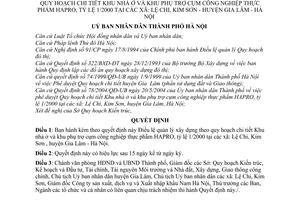 Quyết định 79/2004/QĐ-UB Điều lệ quản lý xây dựng quy hoạch chi tiết Khu nhà ở  khu phụ trợ cụm công nghiệp thực phẩm HAPRO, Gia Lâm, Hà Nội