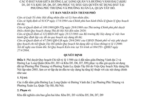 Quyết định 82/2004/QĐ-UB Quy hoạch chi tiết tỷ lệ 1/500 ô đất giữa Đường Lạc Long Quân,Vành đai 2,đấu giá sử dụng đất Phường Phú Thượng,Xuân La