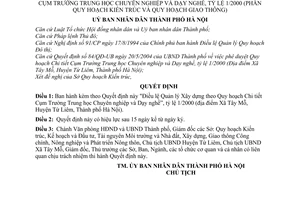 Quyết định 85/2004/QĐ-UB Điều lệ Quản lý Xây dựng Quy hoạch Cụm Trường Trung học Chuyên nghiệp Dạy nghề, tỷ lệ 1/2000, kiến trúc, giao thông