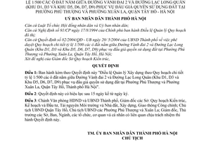 Quyết định 83/2004/QĐ-UB Quản lý Xây dựng Quy hoạch chi tiết tỷ lệ 1/500 ô đất giữa Đường Vành đai 2, Lạc Long Quân,Phú Thượng,Xuân La