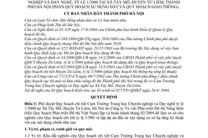 Quyết định 84/2004/QĐ-UB Quy hoạch chi tiết Cụm Trường Trung học Chuyên nghiệp Dạy nghề, tỷ lệ 1/2000 Xã Tây Mỗ, Huyện Từ Liêm, Hà Nội