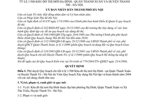 Quyết định 88/2004/QĐ-UB Quy hoạch chi tiết tỷ lệ 1/500 Khu đô thị mới Hạ Đình-Quận Thanh Xuân và Huyện Thanh Trì-Hà Nội