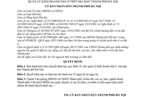 Quyết định 91/2004/QĐ-UB quản lý kinh doanh nhà ở Thành phố Hà Nội