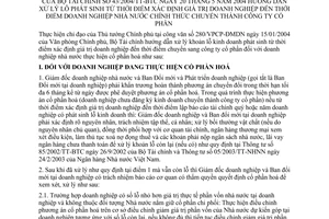 Thông tư 43/2004/TT-BTC hướng dẫn xử lý lỗ phát sinh thời điểm xác định giá trị doanh nghiệp thời điểm DNNN chính thức chuyển CTCP