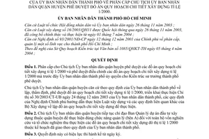 Quyết định 144/2004/QĐ-UB phân cấp Chủ tịch Ủy ban nhân dân quận huyện phê duyệt đồ án quy hoạch chi tiết xây dựng tỉ lệ 1/2000