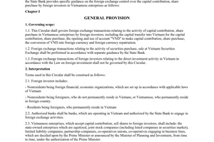 Circular No. 03/2004/TT-NHNN of May 25, 2004, providing guidance on foreign exchange control to the capital contribution, share purchase by foreign investors in Vietnamese enterprises