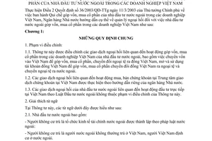 Thông tư 03/2004/TT-NHNN hướng dẫn quản lý ngoại hối góp vốn mua cổ phần nhà đầu tư nước ngoài doanh nghiệp Việt Nam