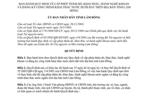 Quyết định 92/2004/QĐ-UB cấp phép thăm dò, khai thác, hành nghề khoan đăng ký công trình khai thác nước dưới đất