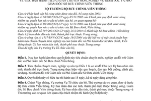Quyết định 23/2004/QĐ-BBCVT tiêu chuẩn chuyên môn, nghiệp vụ Giám đốc và Phó Giám đốc Sở Bưu chính Viễn thông