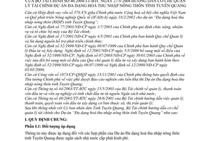 Thông tư 46/2004/TT-BTC hướng dẫn cơ chế quản lý tài chính Dự án Đa dạng hoá thu nhập nông thôn Tuyên Quang