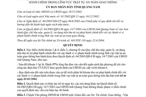 Quyết định 31/2004/QĐ-UB điều chỉnh khoản 1 và 6 điều 3 chương II của Quy chế