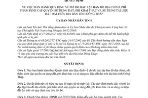 Quyết định 55/2004/QĐ-UB  phí đo đạc lập bản đồ địa chính, thẩm định cấp quyền sử dụng đất