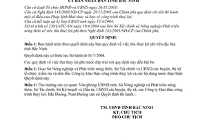 Quyết định 75/2004/QĐ-UB thu thuỷ lợi phí