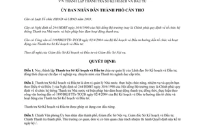 Quyết định 246/2004/QĐ-UB thành lập Thanh tra Sở Kế hoạch và Đầu tư Cần Thơ