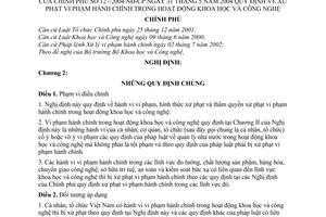 Nghị định 127/2004/NĐ-CP xử phạt vi phạm hành chính trong khoa học công nghệ