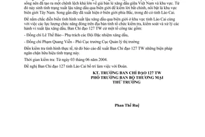 Công văn  2543/BCĐ-TW kiểm tra tình hình xuất lậu xăng dầu