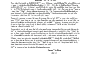 Công văn  3950/YT-TB-CT nhập khẩu thiết bị y tế đã qua sử dụng