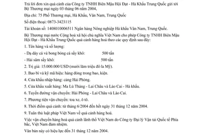 Công văn 2925 TM/XNK  quá cảnh hàng hoá