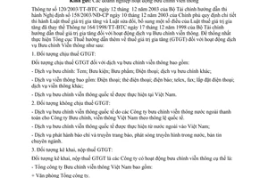 Công văn  1657 TCT/DNNN  thuế GTGT  hoạt động Bưu chính viễn thông