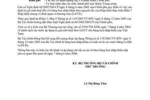 Công văn  6646 TC/CST  đối tượng áp dụng TT 118/2004/TT-BTC