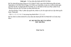 Công văn 6617 TC/NSNNđính chính TT 52/2004/TT-BTC