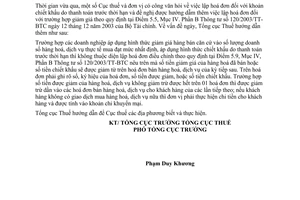 Công văn 1884 TCT/PCCS  hoá đơn điều chỉnh giảm giá