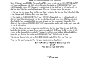 Công văn  2845/TCHQ-GSQL  phế liệu nhập khẩu làm nguyên liệu sản xuất