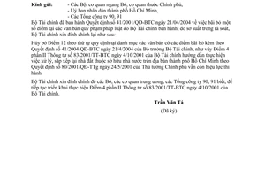 Công văn 7024/TC/NSNN đính chính QD 41/2004/QĐ-BTC xử lý, sắp xếp lại nhà đất thuộc sở hữu nhà nước trên địa bàn HCM
