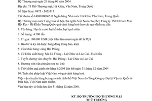 Công văn 3391 TM/XNK  quá cảnh hàng hoá