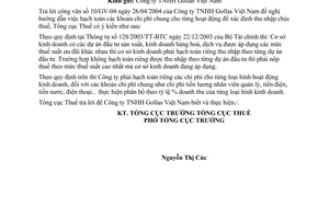 Công văn1935 TCT/ĐTNN  hạch toán chi phí cho từng hoạt động  xác định thu nhập chịu thuế