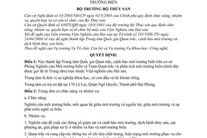 Quyết định 17/2004/QĐ-BTS thành lập Trung tâm Quốc gia Quan trắc, cảnh báo môi trường biển