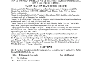 Quyết định 154/2004/QĐ-UB  điều chỉnh giá nước sạch thành phố Hồ Chí Minh