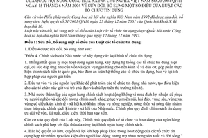 Luật các tổ chức tín dụng 2004 sửa đổi 20/2004/QH11