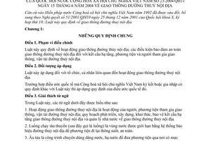 Luật Giao thông đường thủy nội địa 2004 23/2004/QH11