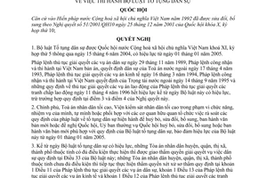 Nghị quyết 32/2004/QH11 thi hành Bộ luật Tố tụng dân sự