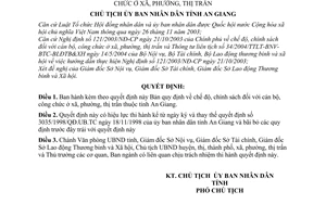 Quyết định 1050/2004/QĐ-UB-NV  chế độ, chính sách cán bộ, công chức xã, phường, thị trấn